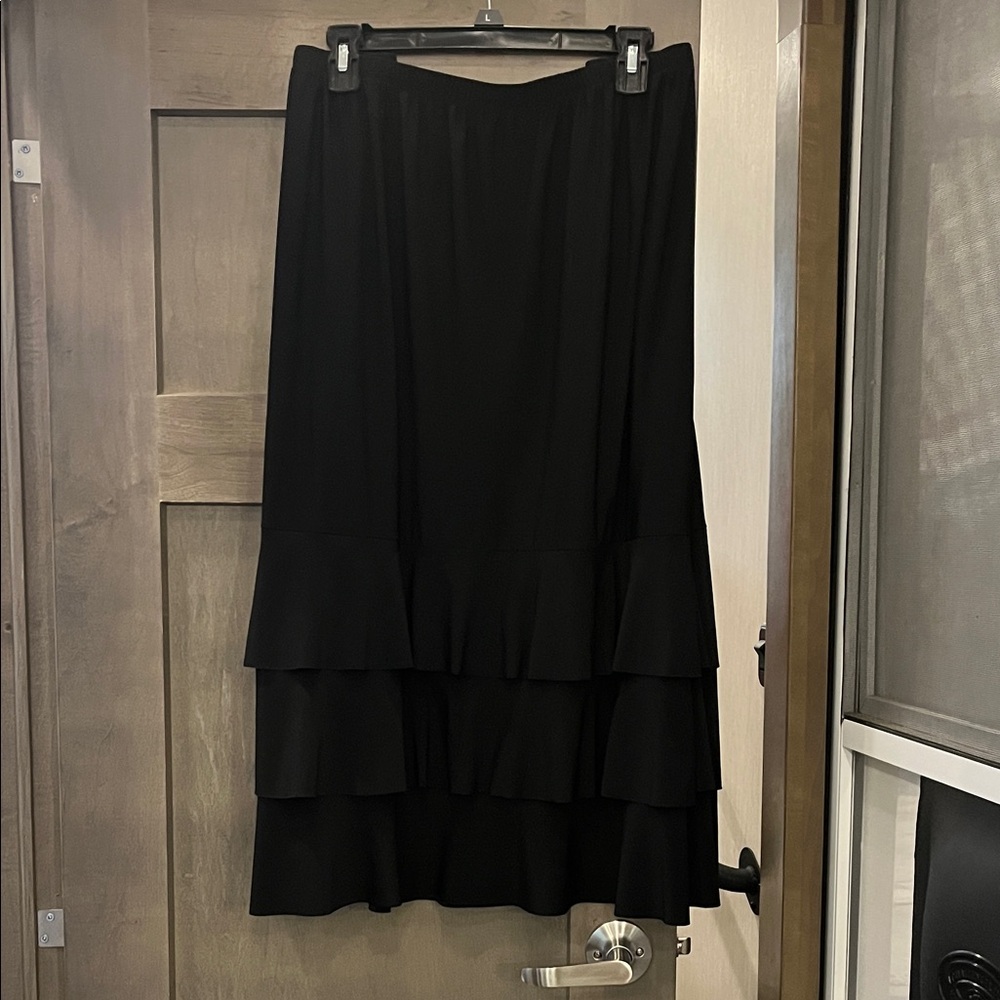 Elegant Black Tiered Maxi Skirt